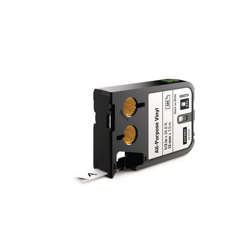 Winylowe taśmy uniwersalne XTL - Winylowa taśma uniwersalna XTL, 12 mm, długość 7 m, czarny na białym