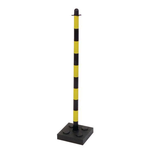 Plastikowe słupki odgradzające Mayleen z obciążeniem, wysokość 90 cm - Plastikowy słupek odgradzający Mayleen z obciążeniem, wysokość 90 cm, czarny/żó