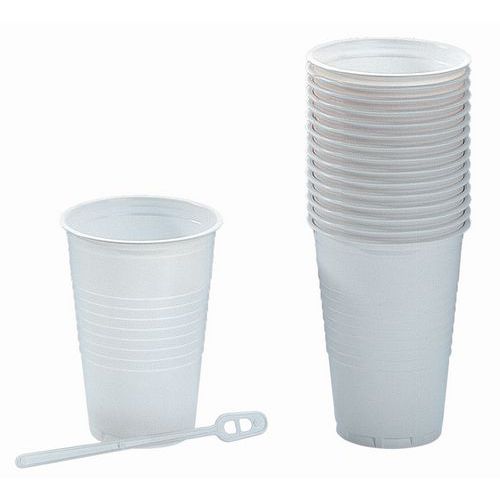Białe kubki plastikowe - Białe plastikowe pucharki, 5 dcl