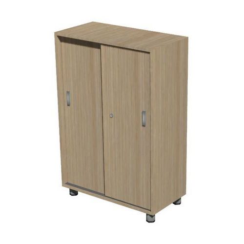 Szafy średnie, szerokie Set, 118 x 80 x 40 cm, z drzwiami przesuwnymi - Szafa średnia szeroka Set, 118 x 80 x 40 cm, z drzwiami przesuwnymi, dekor jas
