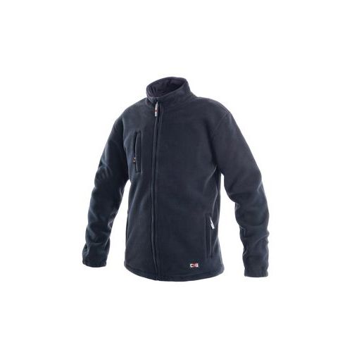 Męska bluza polarowa na zamek błyskawiczny, granatowa - Kurtka męska z polaru fleece z kieszenią na piersi, rozm. XXL