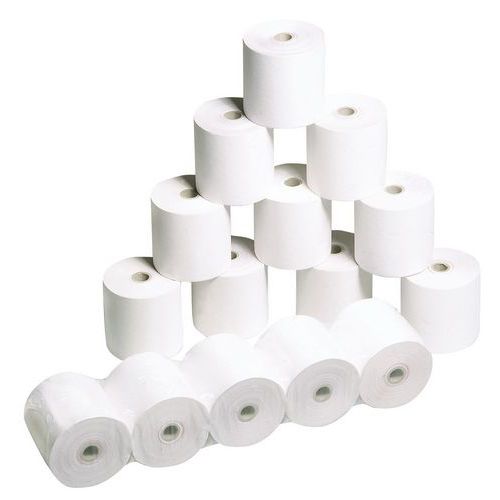 Papierowe rolki do kas i kalkulatorów, dwuwarstwowe - Papier w rolce do kas i kalkulatorów, dwie warstwy, szerokość 76 mm