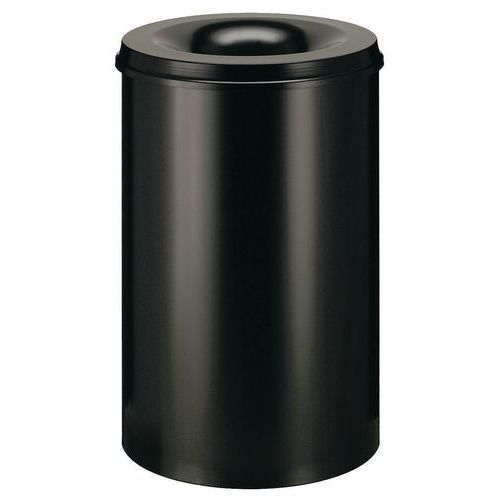 Metalowe samogaszące kosze na śmieci Hole, pojemność 15 l - Metalowy kosz samogaszący na śmieci Hole, pojemność 15 l, czarny
