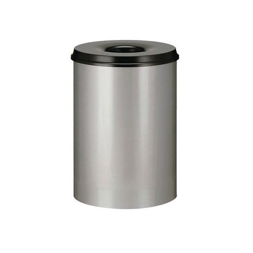 Metalowe samogaszące kosze na śmieci Hole, pojemność 15 l - Metalowy kosz samogaszący na śmieci Hole, pojemność 15 l, srebrny