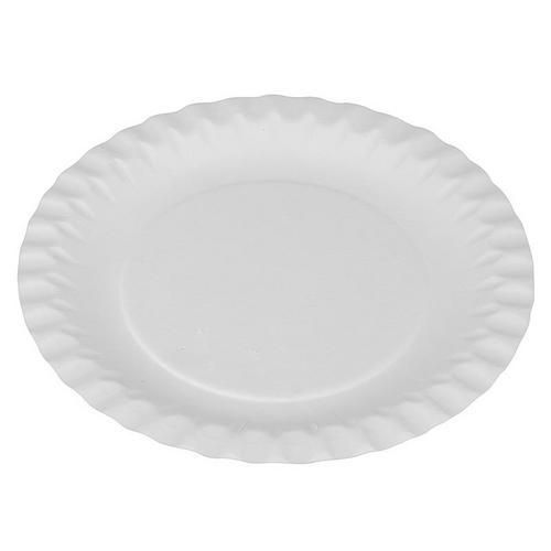 Białe talerzyki papierowe - Białe papierowe talerze, średnica 15 cm