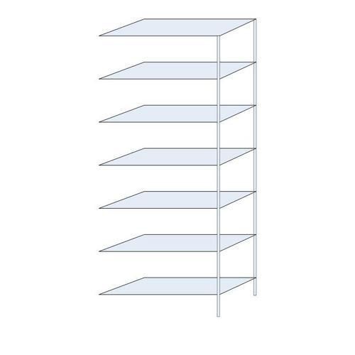 Metalowe regały bezśrubowe Perun - Regał metalowy Perun, dostawny, 300 x 120 x 50 cm, 1435 kg, 7 półek, ocynkowany