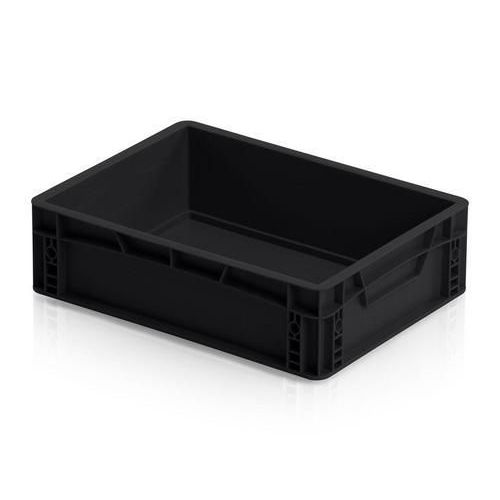 Skrzynki antystatyczne - Skrzynka transportowa antystatyczna ESD, czarna, 12x40x30 cm