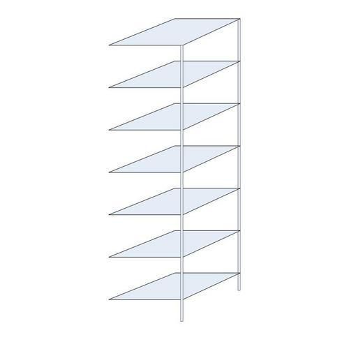 Regały metalowe Taranis - Regał metalowy Taranis, dostawny, 300 x 75 x 80 cm, 600 kg, 7 półek, srebrny