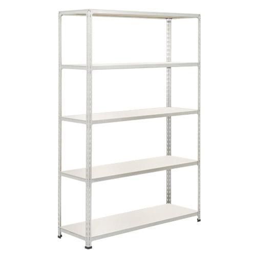 Metalowe regały bezśrubowe Rapid 2 - Regał metalowy Rapid 2, 198 x 152,5 x 61 cm, 80 kg/półkę, 5 półek laminowanych, ocynk