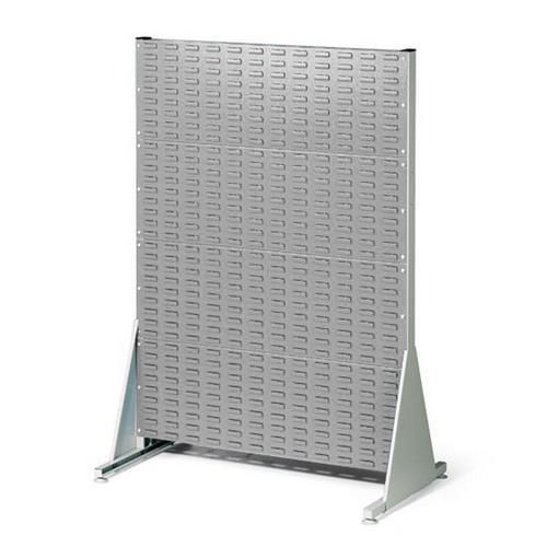 Dwustronny regał PERFO, wysokość 147 cm - Regał dwustronny PERFO, wysokość 147 cm, szary