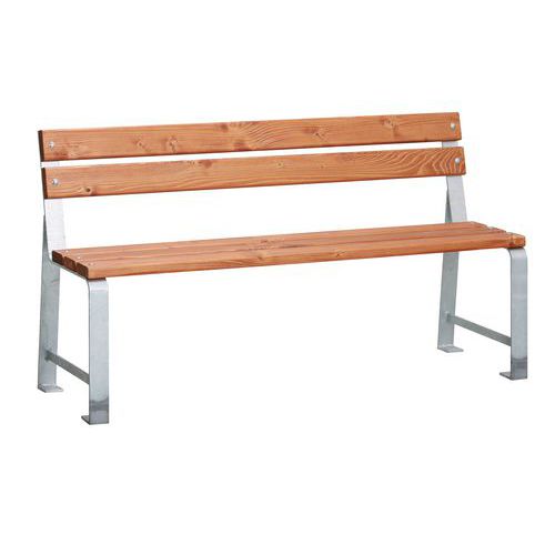 Ławki parkowe Poppy z oparciem - Ławka parkowa Poppy z oparciem i podłokietnikami, szerokość 150 cm