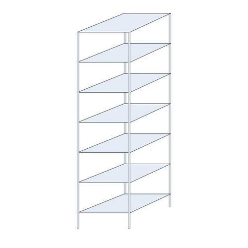 Metalowe regały bezśrubowe Ogmios - Regał metalowy Ogmios, podstawowy, 300 x 75 x 80 cm, 2300 kg, 7 półek, ocynkowany