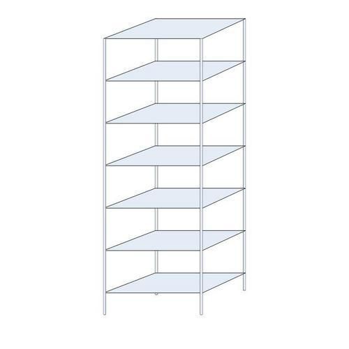 Metalowe regały bezśrubowe Ogmios - Regał metalowy Ogmios, podstawowy, 300 x 100 x 60 cm, 2300 kg, 7 półek, ocynkowany