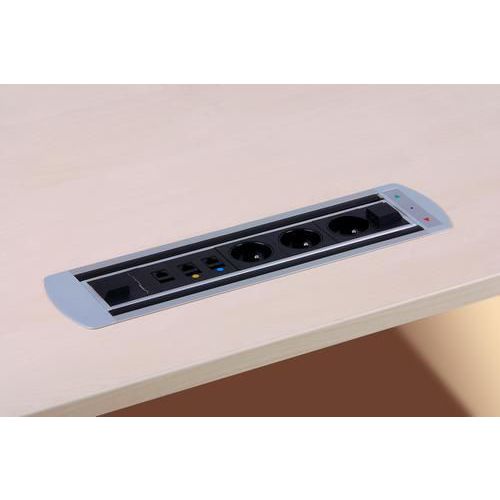 Panel elektryczny z gniazdkami, obrotowy Manutan.pl