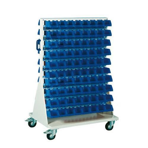 Ruchomy regał dwustronny ze skrzynkami Unibox (160 szt.) Ruchomy regał dwustronny ze skrzynkami Unibox (160 szt.)