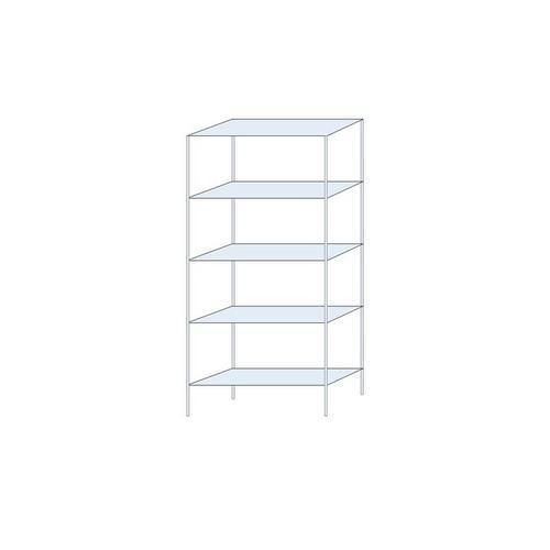 Metalowe regały bezśrubowe Perun - Regał metalowy Perun, podstawowy 200 x 90 x 32 cm, 1400 kg, 5 półek, ocynkowany