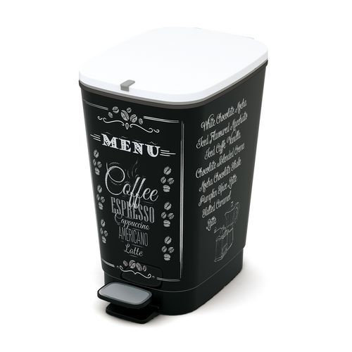 Plastikowe kosze na śmieci Chic, pojemność 45 l - Plastikowy kosz na śmieci Chic, pojemność 45 l, Coffee menu