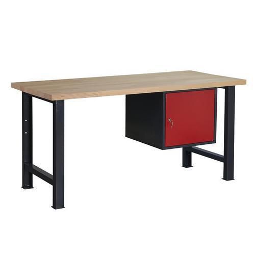 Stoły warsztatowe Weld, 84 x 170 x 80 cm - Stół warsztatowy Weld z szafką 41 cm, 84 x 170 x 80 cm, antracyt