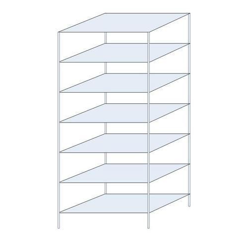 Metalowe regały bezśrubowe Ogmios - Regał metalowy Ogmios, podstawowy, 300 x 130 x 80 cm, 2300 kg, 7 półek, ocynkowany