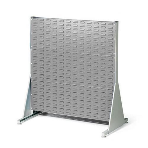 Regał dwustronny PERFO, wysokość 112 cm - Regał dwustronny PERFO, wysokość 112 cm, szary
