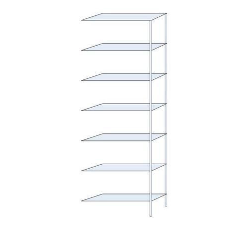 Regały metalowe Taranis - Regał metalowy Taranis, dostawny, 300 x 100 x 30 cm, 600 kg, 7 półek, srebrny