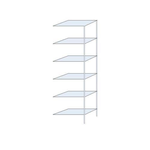 Metalowe regały bezśrubowe Ogmios - Regał metalowy Ogmios, dostawny, 250 x 75 x 40 cm, 1700 kg, 6 półek, ocynkowany