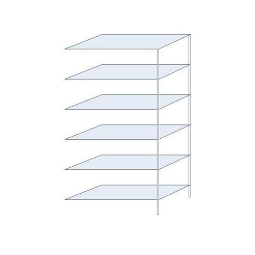 Metalowe regały bezśrubowe Ogmios - Regał metalowy Ogmios, dostawny, 250 x 130 x 60 cm, 1700 kg, 6 półek, ocynkowany