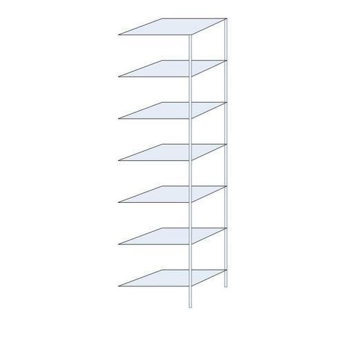 Metalowe regały bezśrubowe Ogmios - Regał metalowy Ogmios, dostawny, 300 x 75 x 50 cm, 2300 kg, 7 półek, ocynkowany
