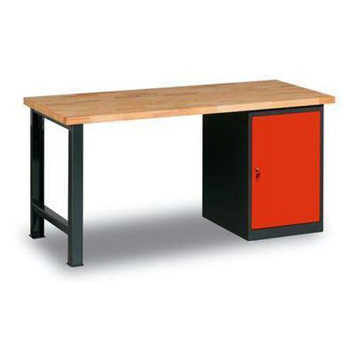 Stoły warsztatowe Weld, 84 x 120 x 68,5 cm - Stół warsztatowy Weld z szafką 80 cm, 84 x 120 x 68,5 cm, antracyt