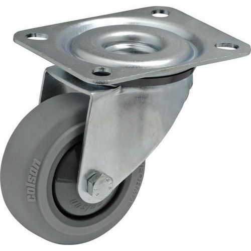 Gumowe kółka do maszyn z kołnierzem, średnica 80 - 125 mm, obrotowe, łożyska toczne - Gumowe kółko do maszyn z kołnierzem, średnica 80 mm, skrętne, ło