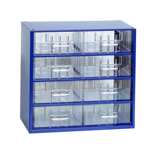 Metalowy organizer, 8 szufladek - Organizer metalowy, 8 szufladek, niebieski