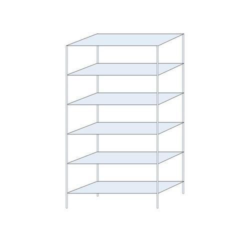 Metalowe regały bezśrubowe Ogmios - Regał metalowy Ogmios, podstawowy, 250 x 130 x 50 cm, 1700 kg, 6 półek, ocynkowany