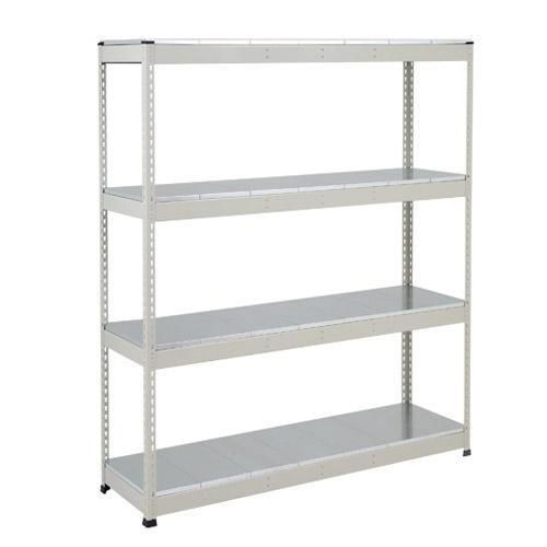 Metalowe regały bezśrubowe Rapid 1 - Regał metalowy Rapid 1, 198 × 122 × 91,5 cm, 440 kg/półkę, 4 panele stalowe, ocynk