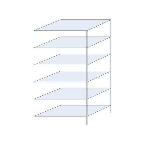 Metalowe regały bezśrubowe Ogmios - Regał metalowy Ogmios, dostawny, 250 x 130 x 80 cm, 1700 kg, 6 półek, ocynkowany