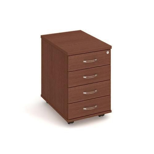 Kontenery mobilne, 60 x 40 x 60 cm, 4 szuflady - Kontener mobilny, 60 x 40 x 60 cm, 4 szuflady, kolor orzech