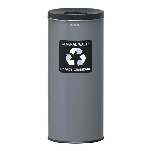 Metalowe kosze na śmieci segregowane EKO, pojemność 45 l - Metalowy kosz na śmieci segregowane EKO, pojemność 45 l, czarne