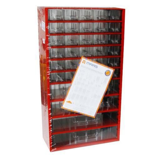 Metalowy organizer, 36 szufladek - Organizer metalowy, 36 szufladek, czerwony