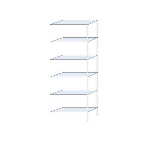Metalowe regały bezśrubowe Perun - Regał metalowy Perun, dostawny 250 x 90 x 32 cm, 1680 kg, 6 półek, ocynkowany