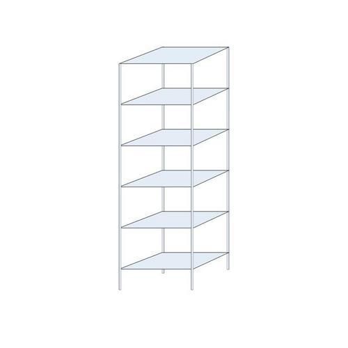 Metalowe regały bezśrubowe Ogmios - Regał metalowy Ogmios, podstawowy, 250 x 75 x 50 cm, 1700 kg, 6 półek, ocynkowany