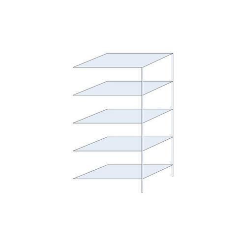 Metalowe regały bezśrubowe Ogmios - Regał metalowy Ogmios, dostawny, 200 x 100 x 60 cm, 1300 kg, 5 półek, 250 kg/półka, ocynkowany
