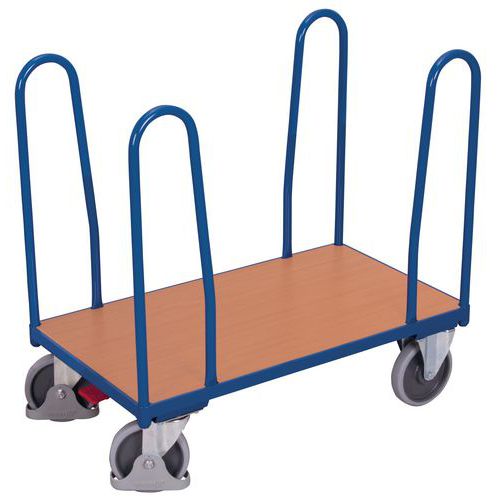 Wózki platformowe z czterema podporami narożnymi, do 400 - 500 kg - Wózek platformowy z czterema podporami narożnymi, do 500 kg, 103 x 126 x 80 cm, ni