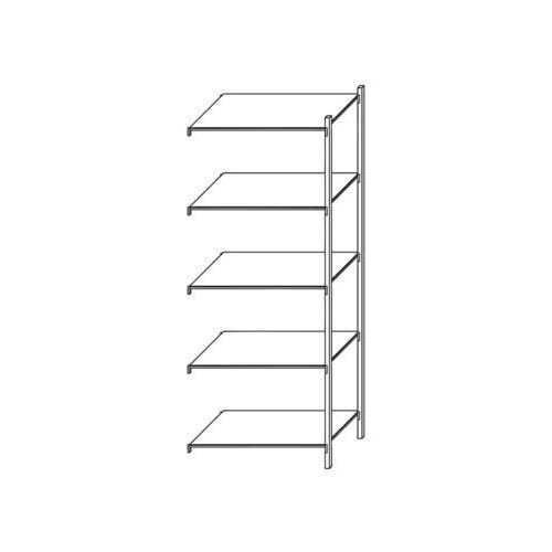 Regał metalowy, dostawny, 200 x 100,6 x 53,5 cm, 1300 kg, 5 półek, srebrny