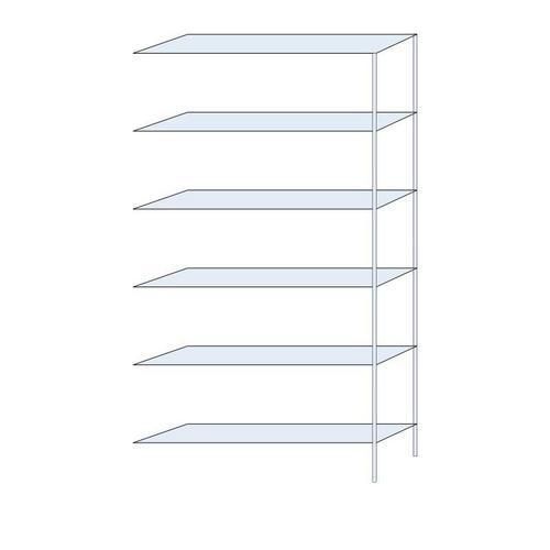 Metalowe regały bezśrubowe Tauret - Regał metalowy Tauret, dostawny 250 x 130 x 30 cm, 1200 kg, 6 półek, ocynkowany