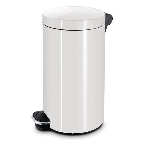 Metalowe kosze na śmieci Basic, pojemność 30 l - Metalowy kosz na śmieci Basic, pojemność 30 l, biały