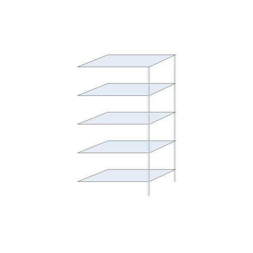 Metalowe regały bezśrubowe Ogmios - Regał metalowy Ogmios, dostawny, 200 x 100 x 50 cm, 1300 kg, 5 półek, ocynkowany