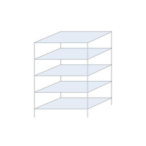 Metalowe regały bezśrubowe Ogmios - Regał metalowy Ogmios, podstawowy, 200 x 130 x 80 cm, 1300 kg, 5 półek, ocynkowany