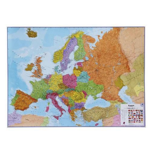 Mapy polityczne Europy - Polityczna mapa Europy, 170 x 124 cm, obustronnie laminowana, mocowanie na oczka