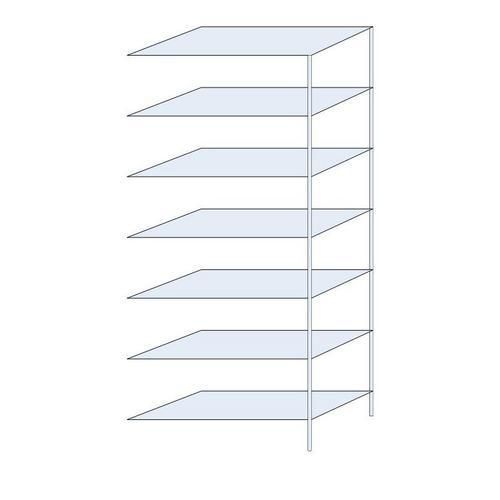 Regały metalowe Taranis - Regał metalowy Taranis, dostawny, 300 x 130 x 60 cm, 600 kg, 7 półek, srebrny