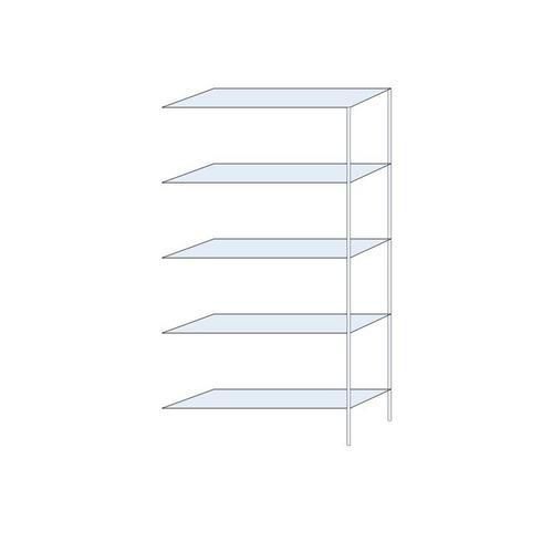 Metalowe regały bezśrubowe Tauret - Regał metalowy Tauret, dostawny 200 x 100 x 30 cm, 1200 kg, 5 półek, ocynkowany