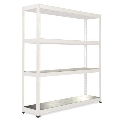 Metalowe regały bezśrubowe Rapid 1 - Regał metalowy Rapid 1, 198 × 183 × 73 cm, 440 kg/półkę, 4 panele stalowe, ocynk